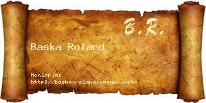 Baska Roland névjegykártya